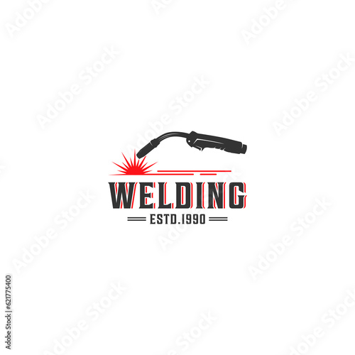 welding logo template vector in white background
