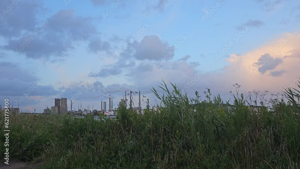 Oil refinery as seen from distance Oil refinery as seen from distance