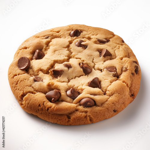 chocolate chip cookie isolated on white