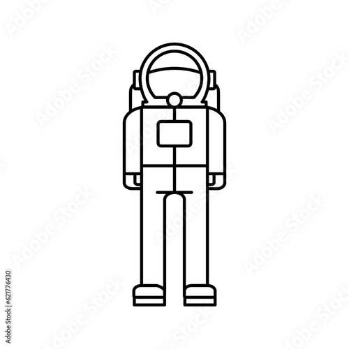 Astronaut Spacesuit Outline Vector Icon Illustration