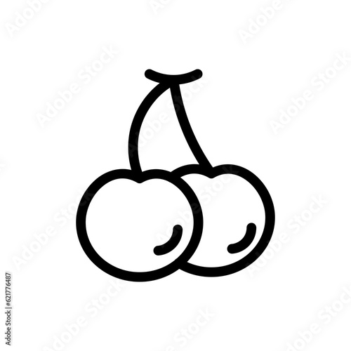 Cherry Icon Outline Vector Icon Illustration