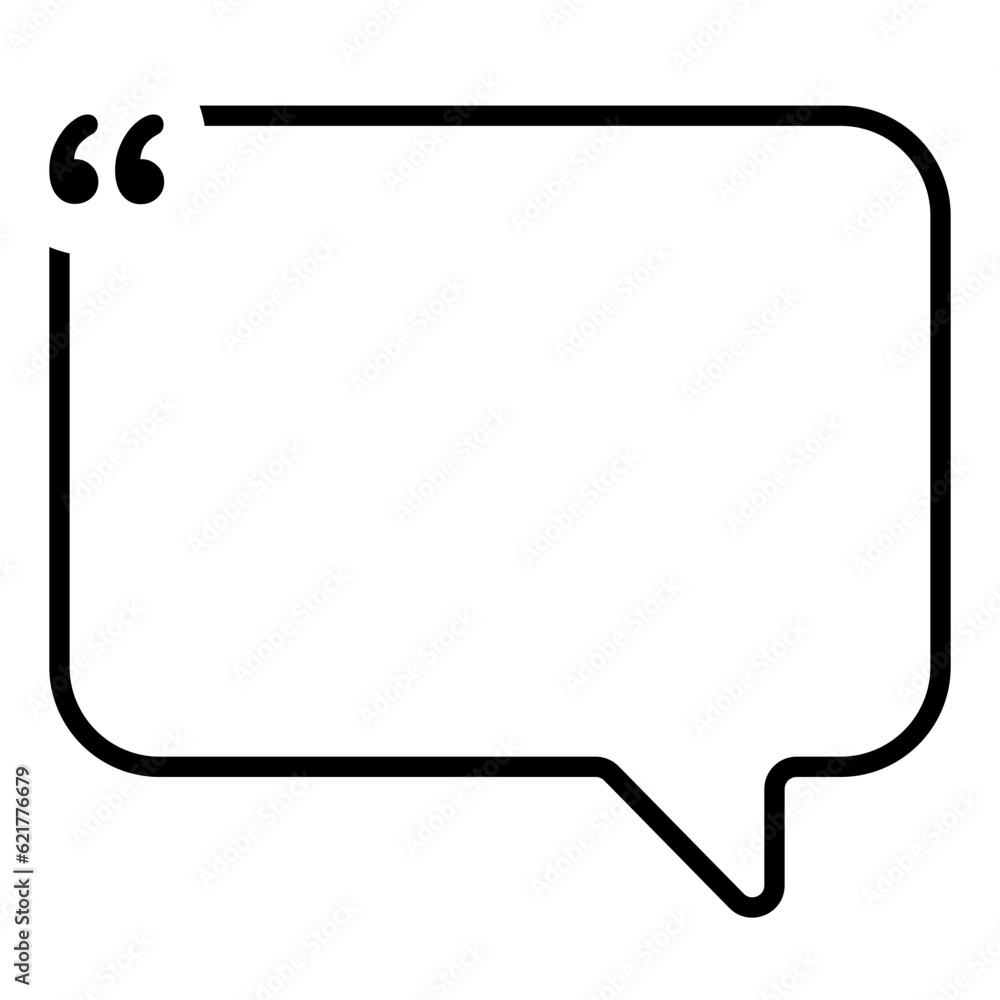 Quote box frame for speech quotation marks. Quote box frame for speech quotation marks.