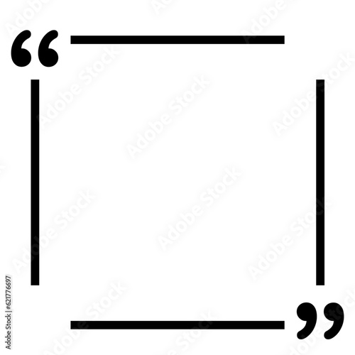 Quote box frame for speech quotation marks. 