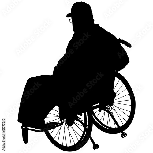 silhouette of a person in a wheelchair