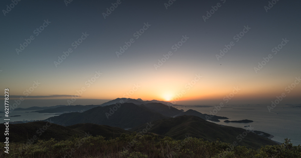 sunset in the mountains