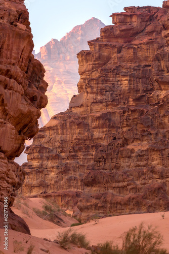 Wadi Rum Desert, Jordan. Jabal Al Qattar mountain