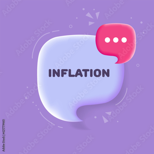 Inflation. Flat, purple, inflation banner. Vector illustration.