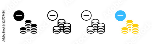 Withdraw money. Different styles, colored, withdraw money from the balance. Vector icons.