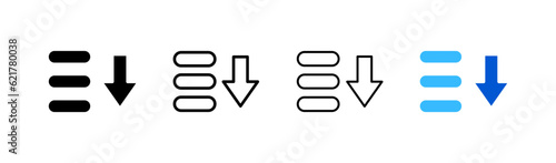 Line spacing. Different styles, color, reduce spacing. Vector icons.