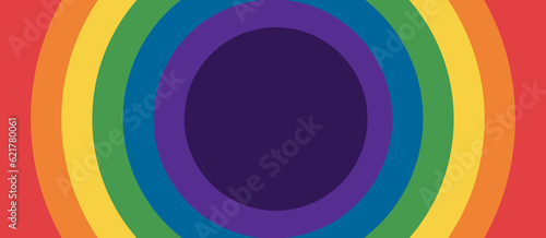 Rainbow circle lines on purple background. Background color for graphic design, banner, poster.