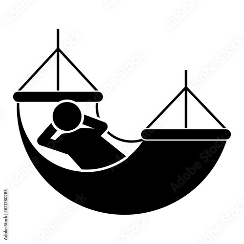 Icon of a person lying on hammock