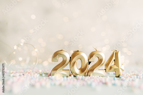 2024 text background. New year and business concept strategy. photo