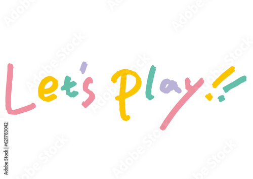 手書き文字素材「Let’s play」。ベクターデータ。