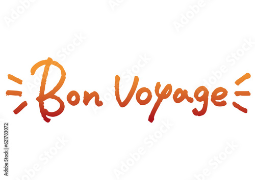 手書き文字素材「Bon Voyage」。ベクターデータ。