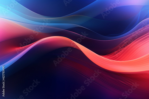 Background design with flowing waves and transparent smoke-like elements in enchanting shades of purple and blue. Ai generated