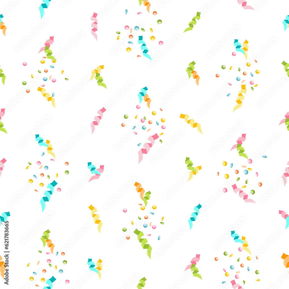 Serpentine, confetti seamless pattern. Background for holiday design.