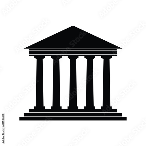 Architecture greek building symbol. ancient monument icon. University Icon. Bank Icon.