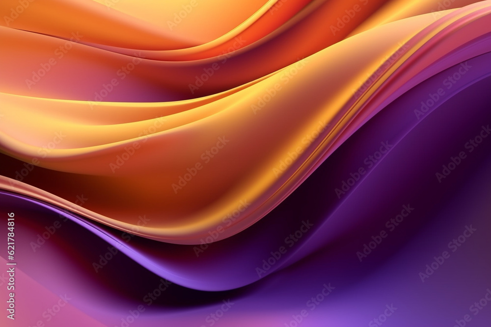 Purple and yellow background adorned with flowing wave elements, crafted in a beautiful graphic design style. ai generated Purple and yellow background adorned with flowing wave elements, crafted in a beautiful graphic design style. ai generated