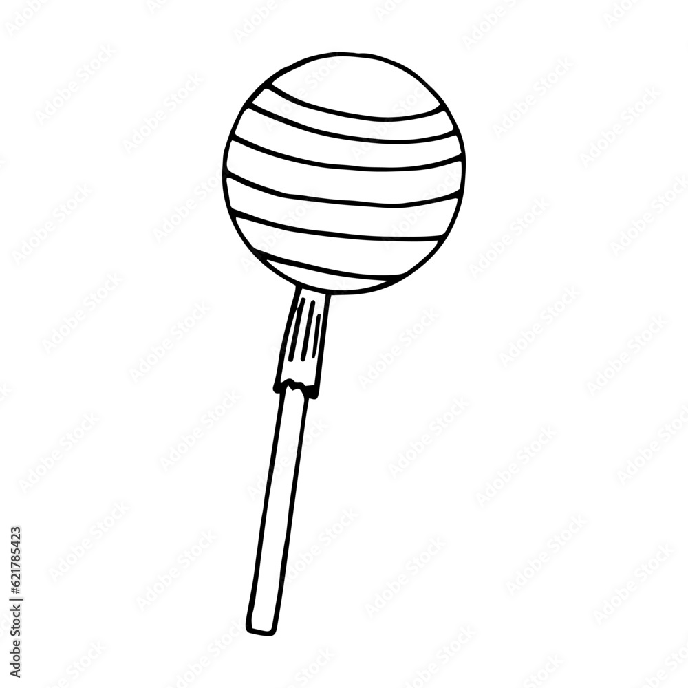 candy on a stick in doodle style. sweets. minimalism candy on a stick in doodle style. sweets. minimalism