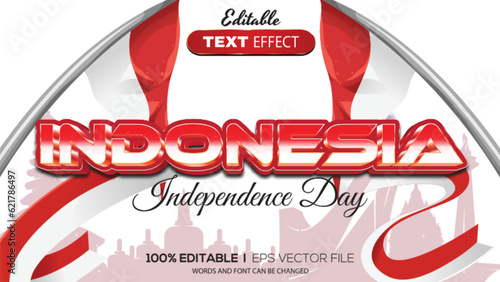 3d text effect independent indonesia