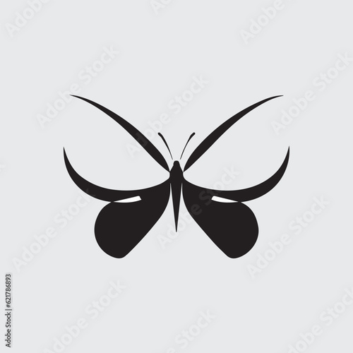 Butterfly hand drawn logo icon © Happymoon