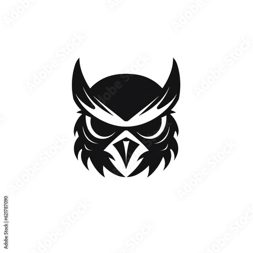 Minimalist Hawk Beak Mask Logo Design With No Background photo