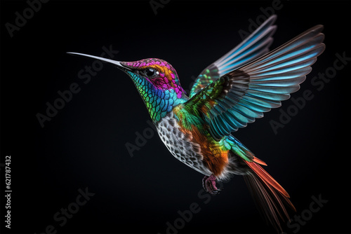 hummingbird in flight generative ai © yusmahendra0408