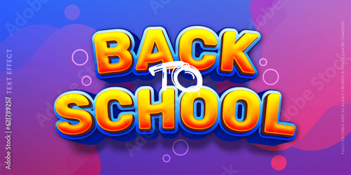 Back to school 3d style text effect
