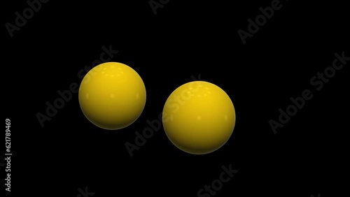 Movimento di sfere gialle in più direzioni photo
