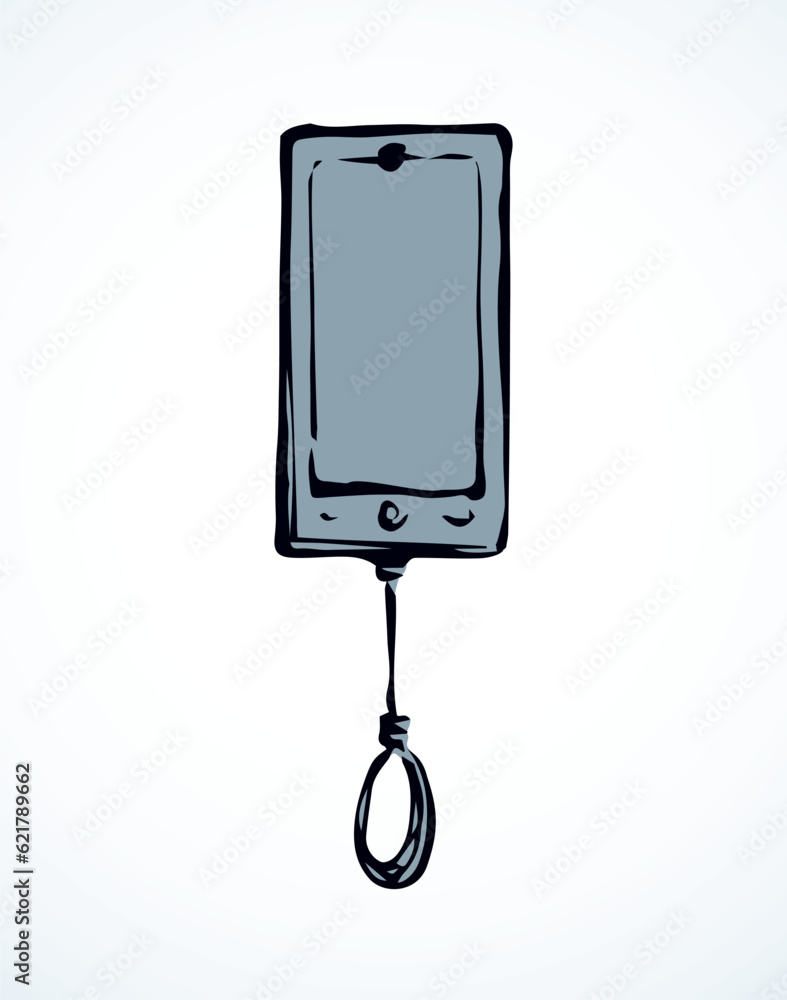 Vector drawing. Mobile phone with gallows Vector drawing. Mobile phone with gallows