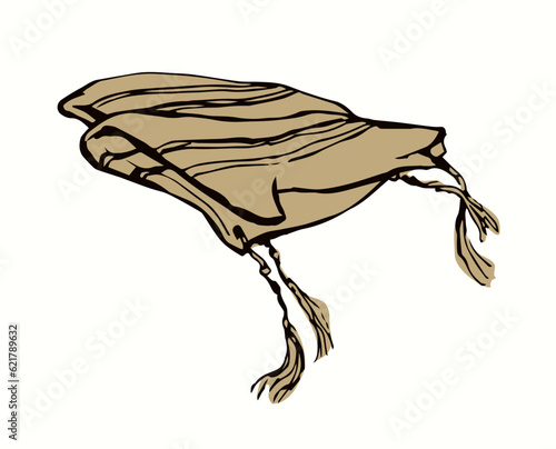 Vector drawing. Jewish clothing tzitzit