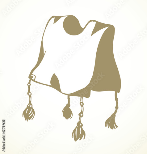 Vector drawing. Jewish clothing tzitzit