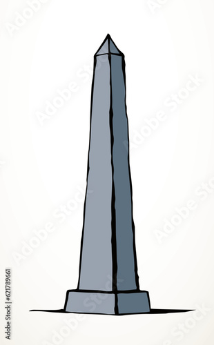 Vector drawing. Egyptian pillar obelisk