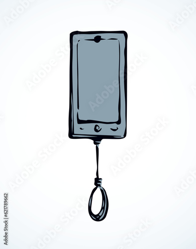 Vector drawing. Mobile phone with gallows