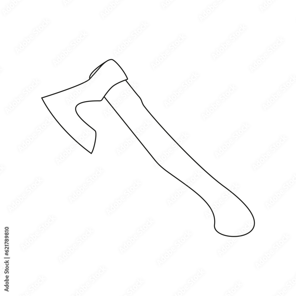 The silhouette of an axe on a white background. The silhouette of an axe on a white background.