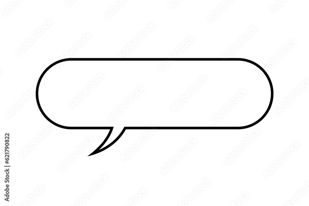 Simple line drawing of a speech bubble with rounded corners Simple line drawing of a speech bubble with rounded corners