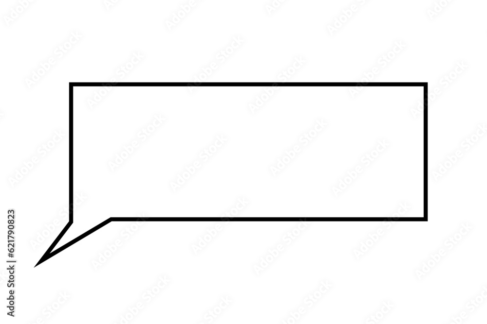 Simple line drawing of a rectangular speech bubble
Simple line drawing of a rectangular speech bubble