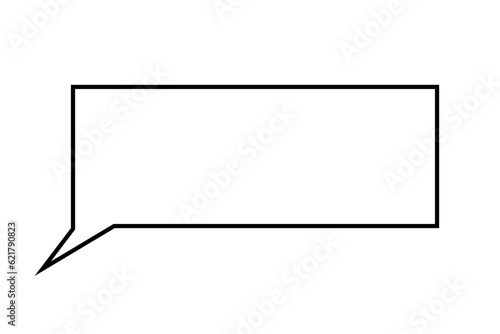 Simple line drawing of a rectangular speech bubble
