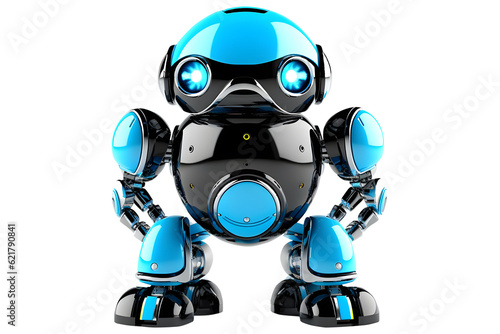 small robot clipart style on white background. generated ai. © Zz