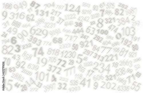 Background of blurred random numbers ideal for a Numerology theme transparent png file 