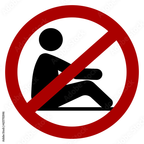 "Do not sit on floor" icon