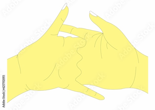 open hand touch illustration with white background 