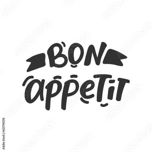 Vector Bon Appetit lettering. Food lettering. Calligraphic text.