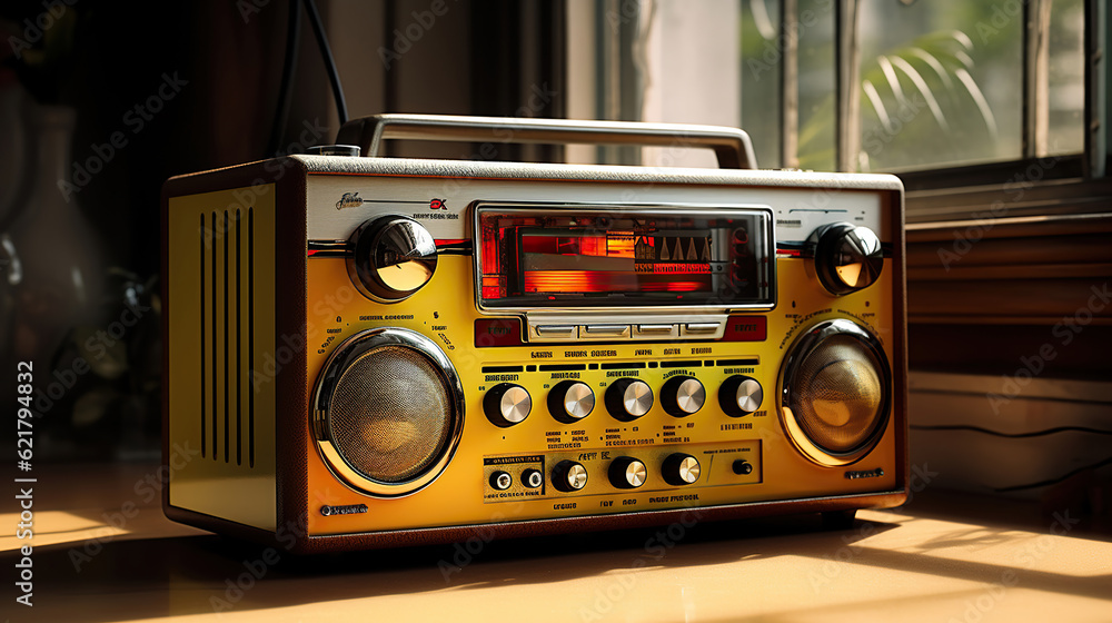 Fototapeta premium Retro Music Players with a Funky Twist. Generative Ai