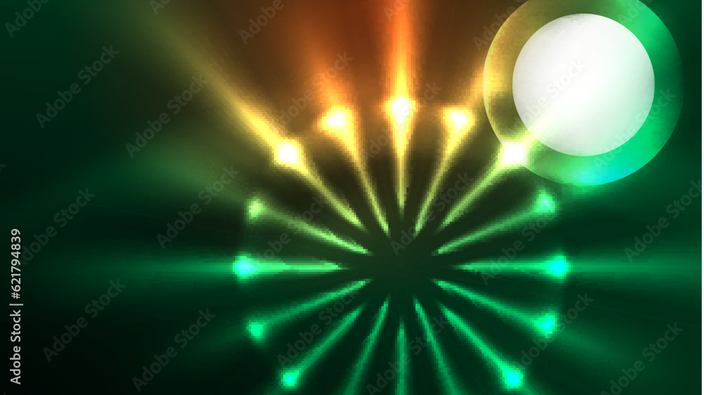 Obraz premium Neon glowing circles, magic energy space light concept, abstract background wallpaper design