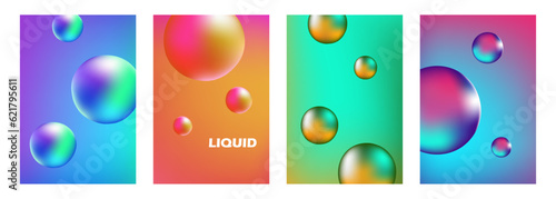 Vibrant colored spheres. Bright color gradient round shapes. 3d circle elements for creative graphic design. Vector illustration.