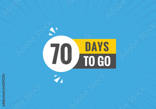 70 days to go countdown template. 70 day Countdown left days banner design
