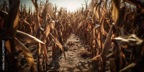Drought in a cornfield - Generative AI