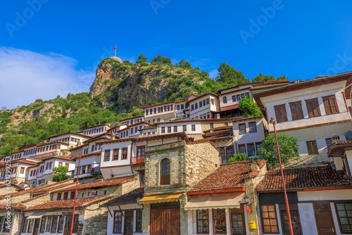 Berat is home to numerous churches, these religious sites showcase beautiful frescoes and intricate architectural details. Berat is divided into two main quarters, the Mangalem and Gorica. photo