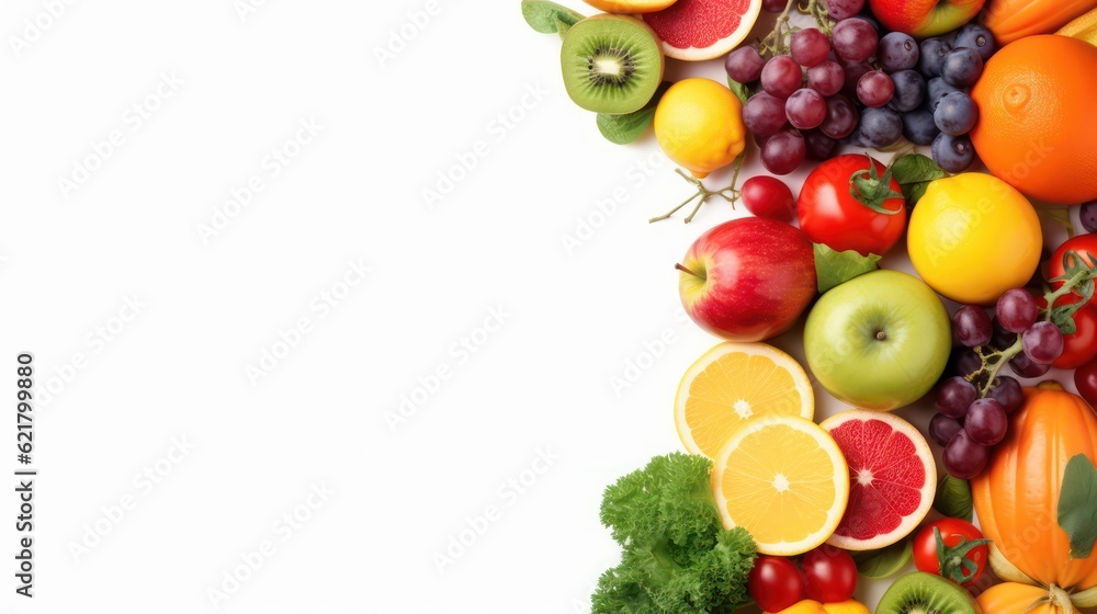 mix fruits on white background mix fruits on white background